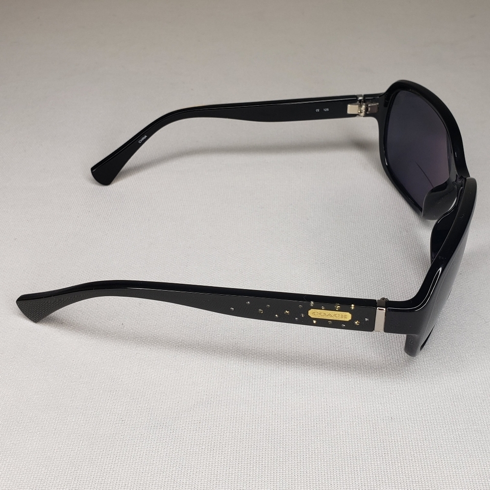 Coach Eyeglasses Frames Only S3012 Cold Insert 57-16-125 Black Gold Sparkles - Picture 8 of 12